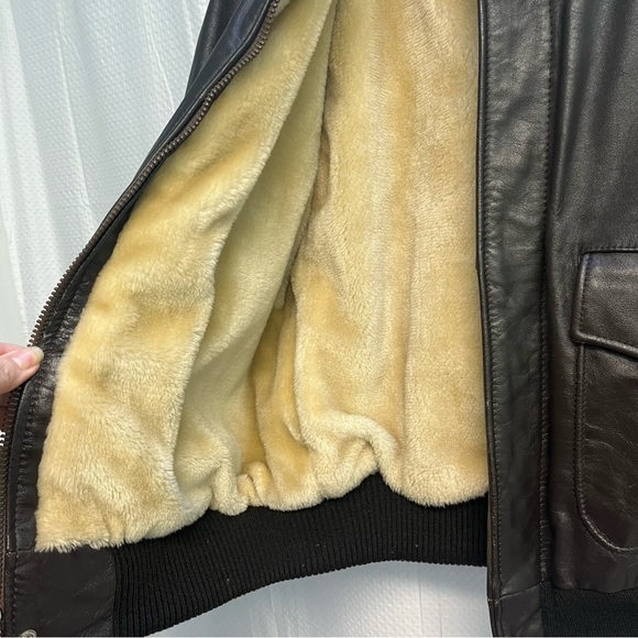 Vtg Pack-In products Mens A-2 Flight Jacket Bomber Military Brown Leather 40 - Picture 10 of 11